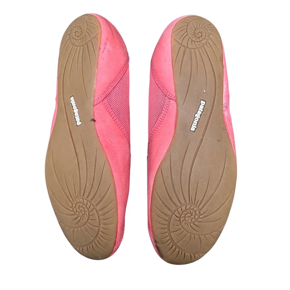 Patagonia Maha Ballet Flats Perforated Leather Mesh Coral Pink Size 9 Casual